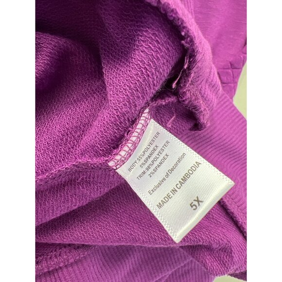 MUK LUKS 1/4 Zip Lounge Topper Womens 5X Purple Wine Berry Polyester Blend NEW - Picture 6 of 7